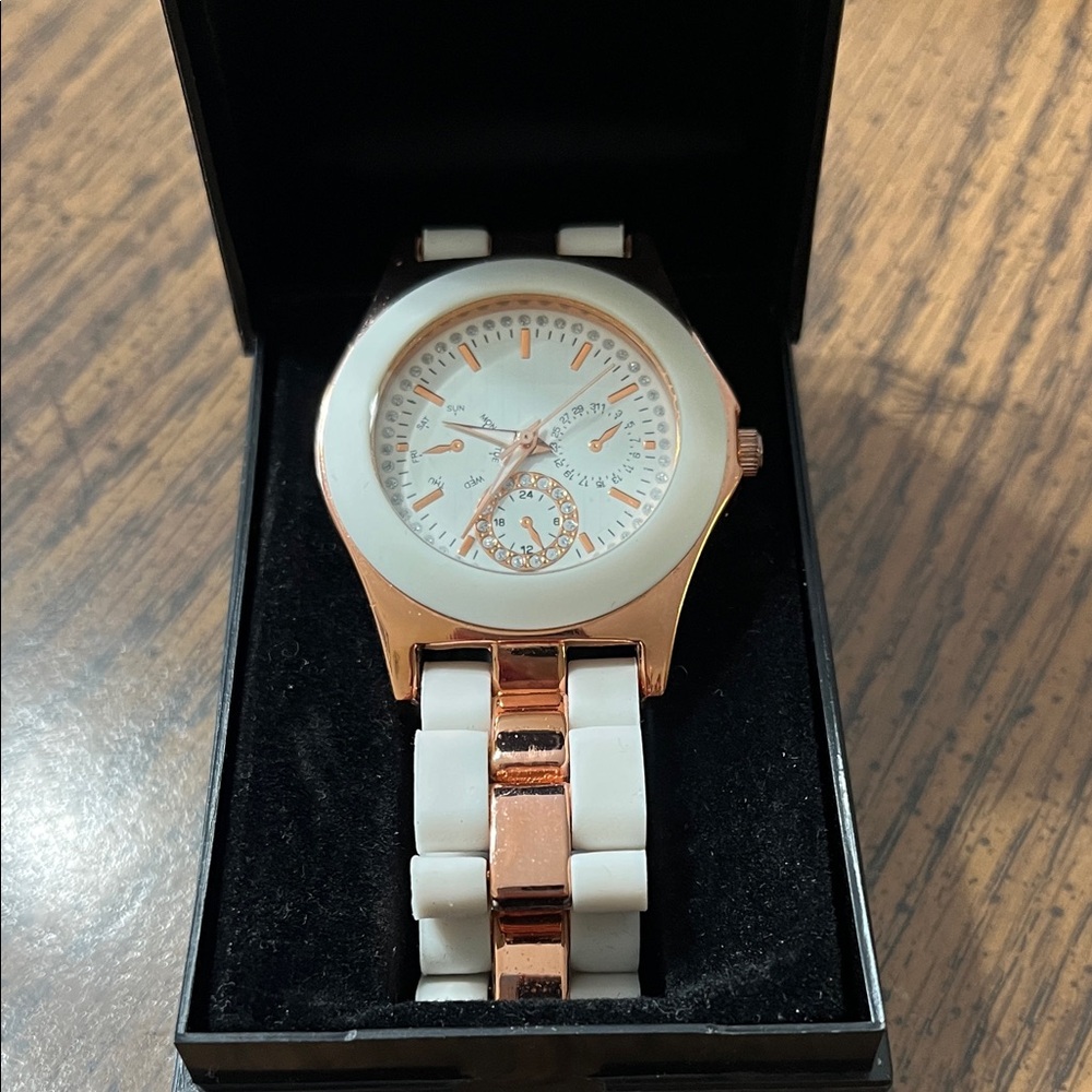 Rose Gold and White Watch